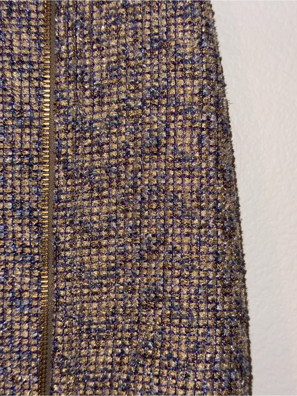 J. Crew Tweed Pencil Skirt with Gold Zip - Neutral Mix - Picture 8 of 8